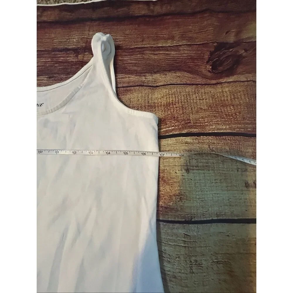 Soma White Long Lace Tank M